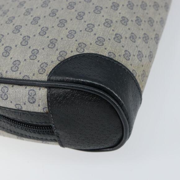 GUCCI Micro GG Canvas Clutch Bag PVC Leather Navy Gold 014 89 0094 Auth BA7239
